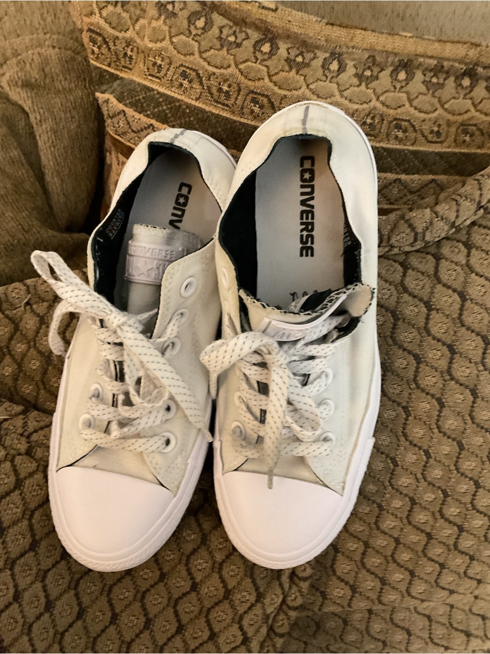 Converse All Star 153796F Unisex Low Top White Sneaker Size Mens 5 Womens 7 GUC